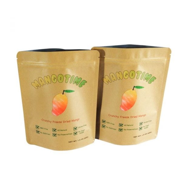 Custom printed biodegradable zip lock snack packaging stand up pouch